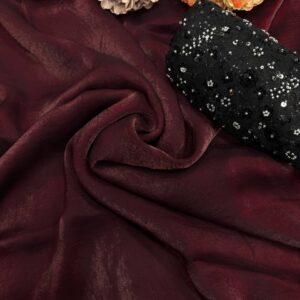 Women's Rich Wine Tissue Silk Saree with All-Over Sequin Embroidered Blouse Piece